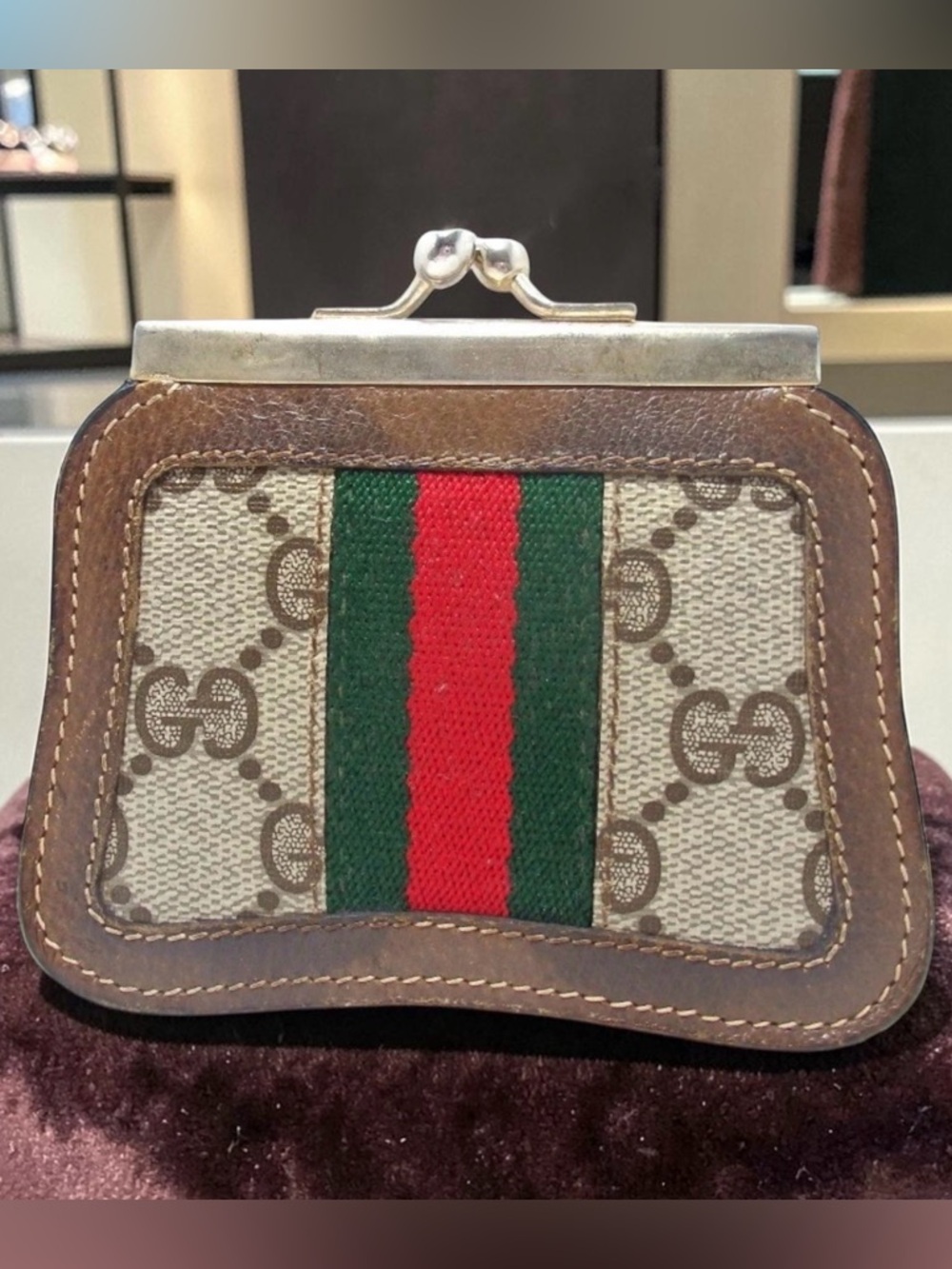 GUCCI Accessory Collection Vintage Sherry Line Kisslock Coin Purse πβ€οΈ - Picture 14 of 16